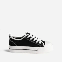 Tennis TEXTO Noire éco-conçue à Semelle Plateforme