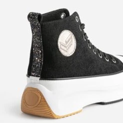 Basket KAPORAL Noire Velours à Plateforme -Caprices Chaussures Boutique WWWERM 10384330235 5