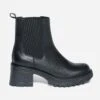 Boots Talon TEXTO En Cuir Noir -Caprices Chaussures Boutique WWWERM 10385230213 0