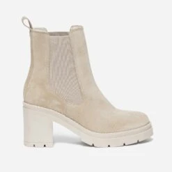 Chelsea Boots TEXTO Beige éco-conçu En Cuir Velours
