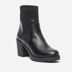 Boots TEXTO Noir Avec Tige Textile Côtelé -Caprices Chaussures Boutique WWWERM 10385240897 1