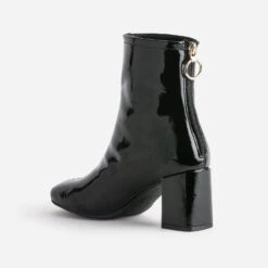 Boots Noir Verni à Zip Arrière -Caprices Chaussures Boutique WWWERM 10385240947 3