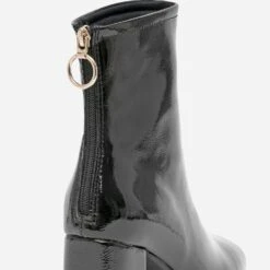 Boots Noir Verni à Zip Arrière -Caprices Chaussures Boutique WWWERM 10385240947 5