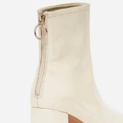 Boots Blanc Cassé Verni à Zip Arrière -Caprices Chaussures Boutique WWWERM 10385240948 5