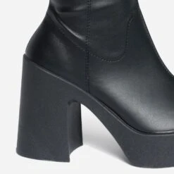 Botte TEXTO Noire à Talon Flare -Caprices Chaussures Boutique WWWERM 10385410007 5