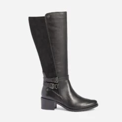 Botte CAPRICE Noire Bi Matière à Double Bride