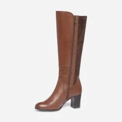 Botte à TalonCAPRICE Cognac En Cuir Et Textile -Caprices Chaussures Boutique WWWERM 10385410248 2