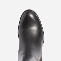 Botte Noire En Cuir éco-conçu Avec Large élastique Latéral -Caprices Chaussures Boutique WWWERM 10385410255 4