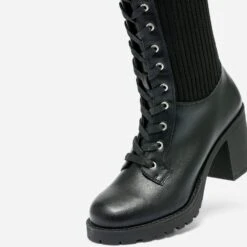 Botte TEXTO Noire à Tige En Textile Côtelé 13 Botte TEXTO Noire à Tige En Textile Côtelé -Caprices Chaussures Boutique WWWERM 10385410274 5