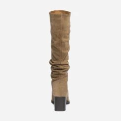 Botte TEXTO Taupe En Cuir Velours éco-conçu à Tige Plissée -Caprices Chaussures Boutique WWWERM 10385410280 3