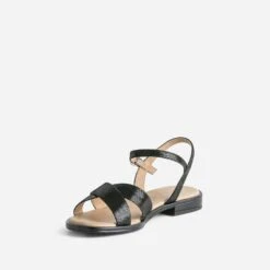 Sandale CAPRICE Noire En Cuir Effet Python -Caprices Chaussures Boutique WWWERM 10385760012 2