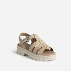 Sandale TEXTO Beige En Cuir à Semelle Crantée -Caprices Chaussures Boutique WWWERM 10385760083 1