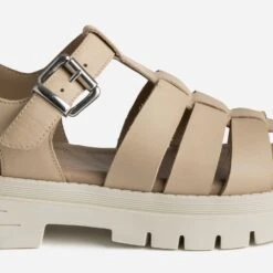 Sandale TEXTO Beige En Cuir à Semelle Crantée -Caprices Chaussures Boutique WWWERM 10385760083 5