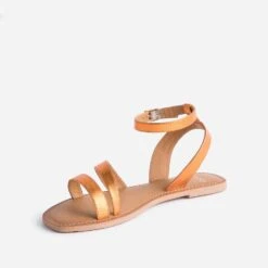 Sandale TEXTO Orange En Cuir Métallisé -Caprices Chaussures Boutique WWWERM 10385760097 3