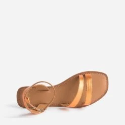 Sandale TEXTO Orange En Cuir Métallisé -Caprices Chaussures Boutique WWWERM 10385760097 5