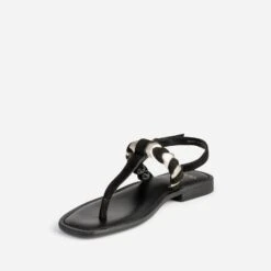 Sandale-tong TEXTO Noir En Cuir Velours Tressé Or 10 Sandale-tong TEXTO Noir En Cuir Velours Tressé Or -Caprices Chaussures Boutique WWWERM 10385760107 2