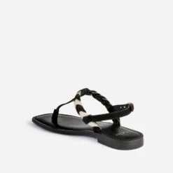 Sandale-tong TEXTO Noir En Cuir Velours Tressé Or 11 Sandale-tong TEXTO Noir En Cuir Velours Tressé Or -Caprices Chaussures Boutique WWWERM 10385760107 3