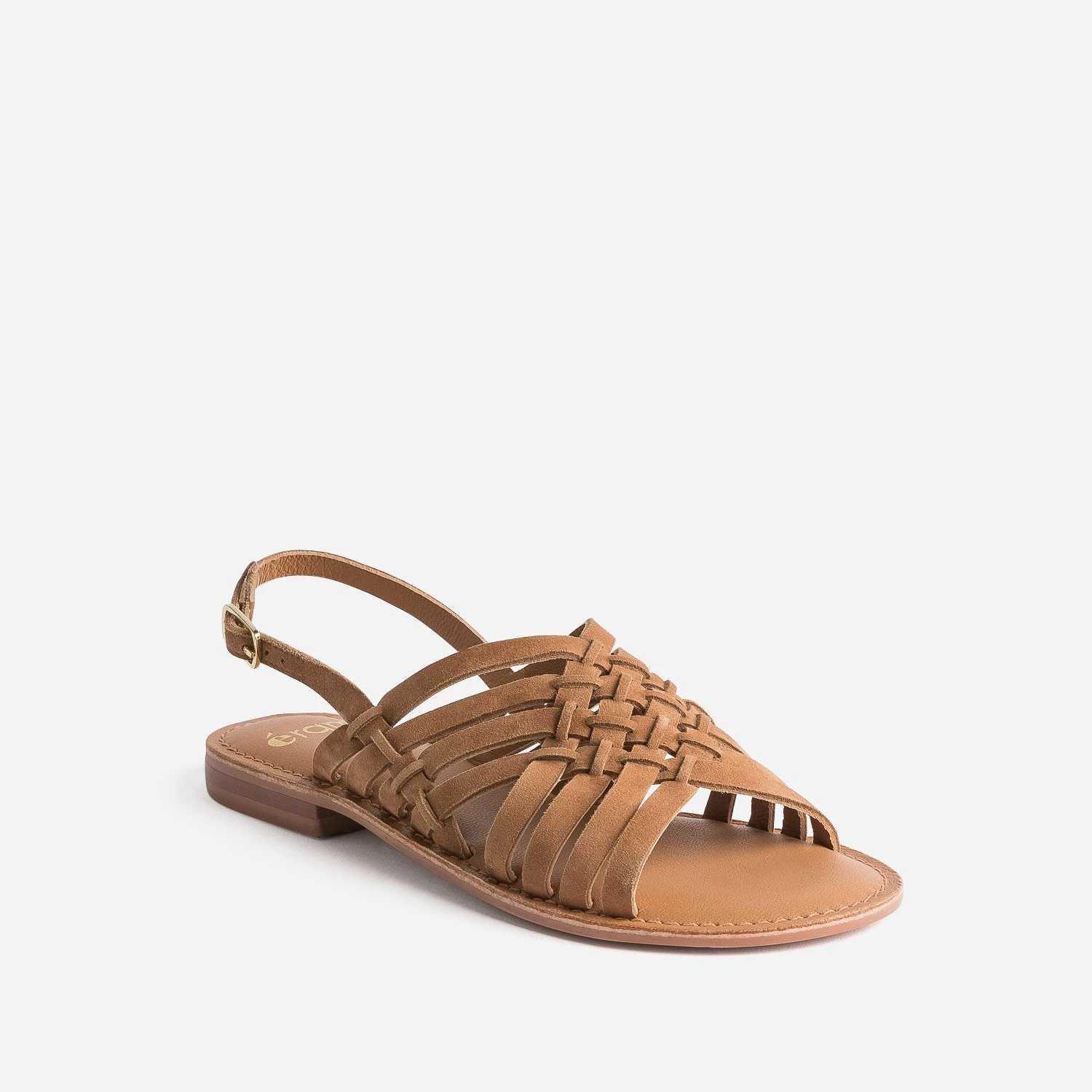 Sandale Marron En Cuir Velours Tressé 4 Sandale Marron En Cuir Velours Tressé – Image 2