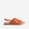 Sandale Orange En Cuir Velours Tressé -Caprices Chaussures Boutique WWWERM 10385760117 0