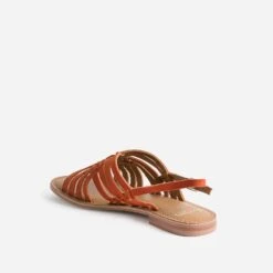 Sandale Orange En Cuir Velours Tressé -Caprices Chaussures Boutique WWWERM 10385760117 3