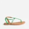 Sandale-tong TEXTO Verte En Cuir Métallisé -Caprices Chaussures Boutique WWWERM 10385760123 0