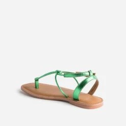 Sandale-tong TEXTO Verte En Cuir Métallisé 11 Sandale-tong TEXTO Verte En Cuir Métallisé -Caprices Chaussures Boutique WWWERM 10385760123 3