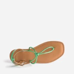 Sandale-tong TEXTO Verte En Cuir Métallisé 12 Sandale-tong TEXTO Verte En Cuir Métallisé -Caprices Chaussures Boutique WWWERM 10385760123 4