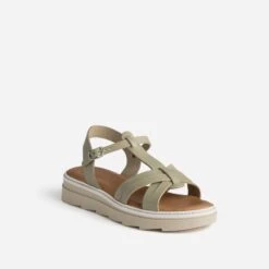 Sandale TEXTO Kaki Clair En Cuir -Caprices Chaussures Boutique WWWERM 10385760142 1