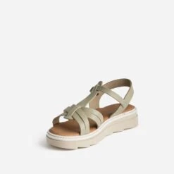 Sandale TEXTO Kaki Clair En Cuir -Caprices Chaussures Boutique WWWERM 10385760142 2