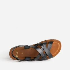 Sandale Noire En Cuir à Brides Croisées -Caprices Chaussures Boutique WWWERM 10385760152 4