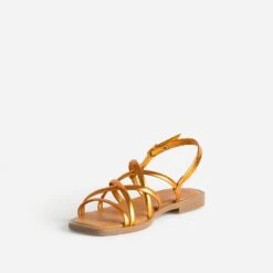 Sandale Plate TEXTO Orange Métallisé -Caprices Chaussures Boutique WWWERM 10385760166 2