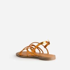 Sandale Plate TEXTO Orange Métallisé -Caprices Chaussures Boutique WWWERM 10385760166 3
