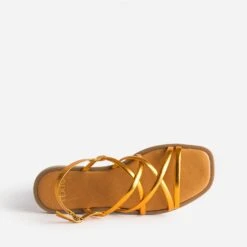 Sandale Plate TEXTO Orange Métallisé -Caprices Chaussures Boutique WWWERM 10385760166 4