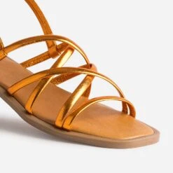 Sandale Plate TEXTO Orange Métallisé -Caprices Chaussures Boutique WWWERM 10385760166 5
