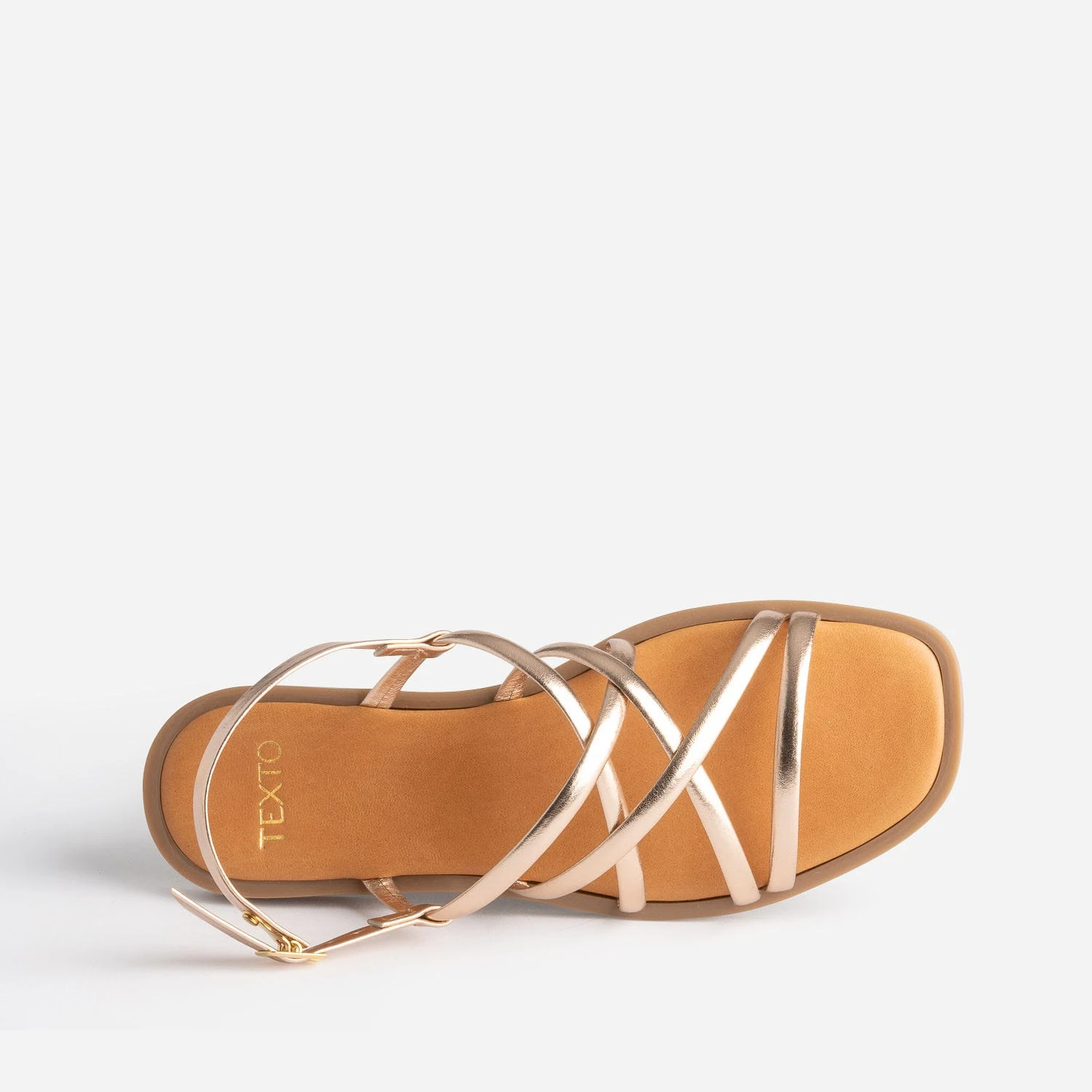 Sandale Plate TEXTO Rose Cuivré 7 Sandale Plate TEXTO Rose Cuivré – Image 5