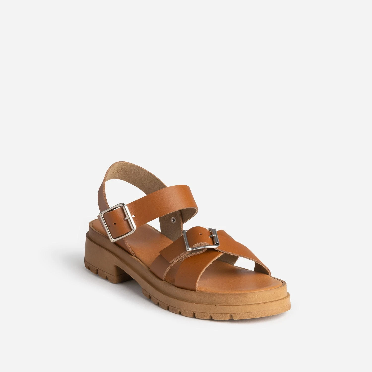 Sandale TEXTO Camel En Cuir à Semelle Crantée 4 Sandale TEXTO Camel En Cuir à Semelle Crantée – Image 2