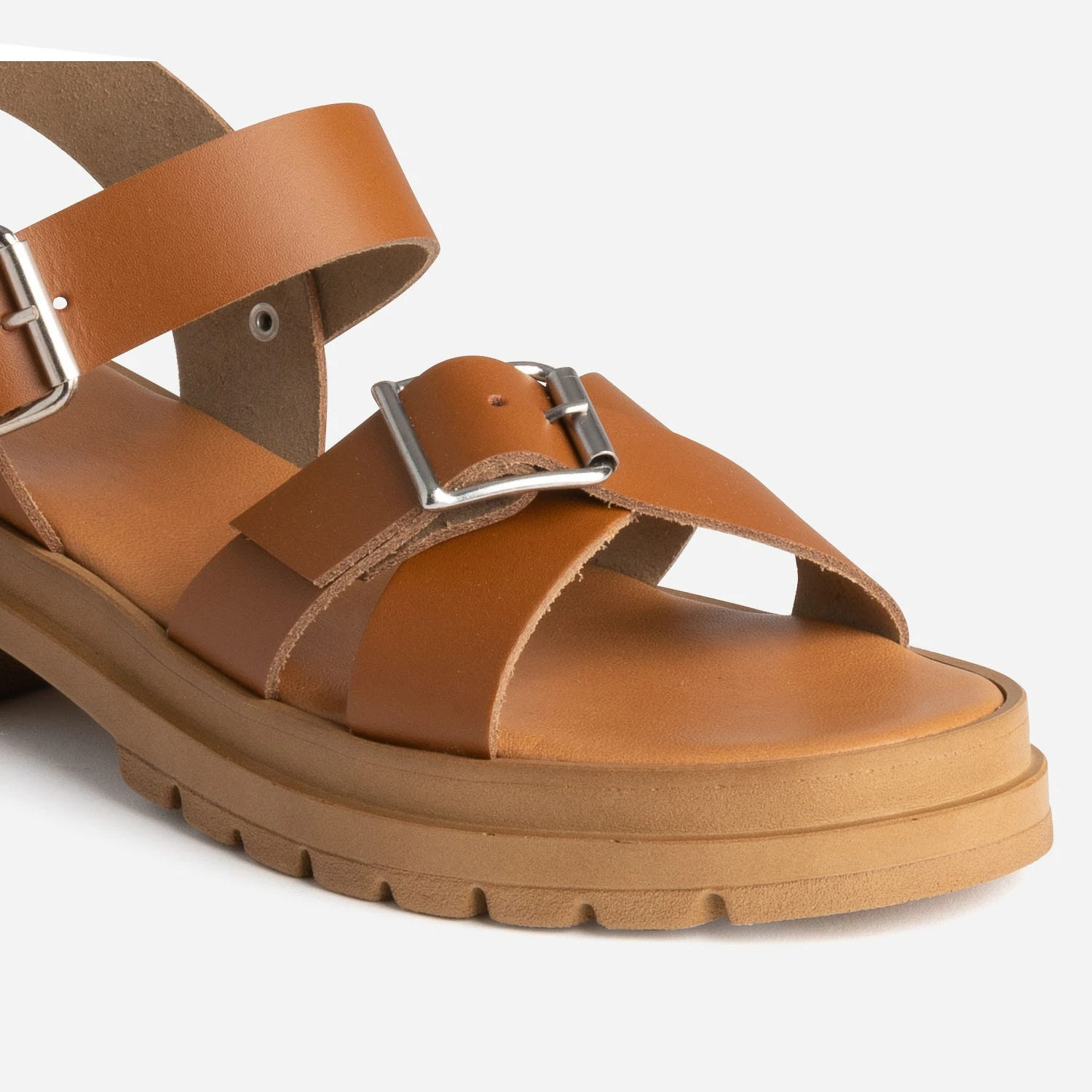 Sandale TEXTO Camel En Cuir à Semelle Crantée 8 Sandale TEXTO Camel En Cuir à Semelle Crantée – Image 6