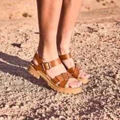 Sandale TEXTO Camel En Cuir à Semelle Crantée 15 Sandale TEXTO Camel En Cuir à Semelle Crantée -Caprices Chaussures Boutique WWWERM 10385760177 8