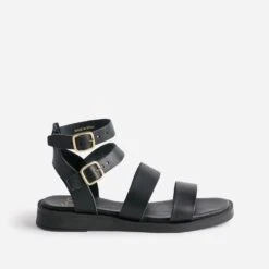 Sandale-spartiate TEXTO Noire éco-conçue