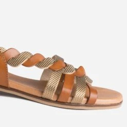 Sandale Cognac Et Bronze En Cuir -Caprices Chaussures Boutique WWWERM 10385760208 5