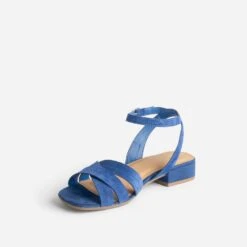 Sandale Bleu électrique En Cuir Velours -Caprices Chaussures Boutique WWWERM 10385760209 2