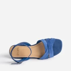 Sandale Bleu électrique En Cuir Velours -Caprices Chaussures Boutique WWWERM 10385760209 4