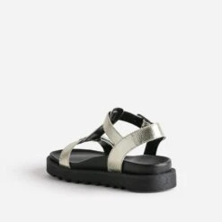 Sandale TEXTO Dorée En Cuir à Semelle Crantée -Caprices Chaussures Boutique WWWERM 10385760213 3