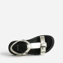 Sandale TEXTO Dorée En Cuir à Semelle Crantée -Caprices Chaussures Boutique WWWERM 10385760213 4