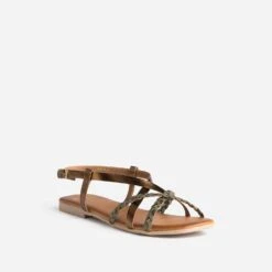 Sandale Verte Et Bronze En Cuir -Caprices Chaussures Boutique WWWERM 10385760233 1