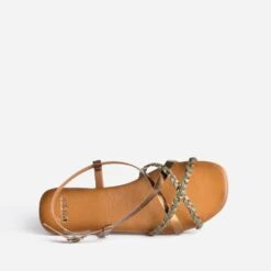 Sandale Verte Et Bronze En Cuir -Caprices Chaussures Boutique WWWERM 10385760233 4