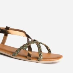 Sandale Verte Et Bronze En Cuir -Caprices Chaussures Boutique WWWERM 10385760233 5