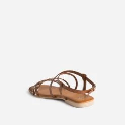 Sandale Cognac Et Doré En Cuir Tressé -Caprices Chaussures Boutique WWWERM 10385760303 3