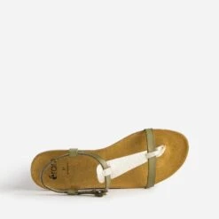 Sandale-tong Anatomique Kaki Et Doré En Cuir 12 Sandale-tong Anatomique Kaki Et Doré En Cuir -Caprices Chaussures Boutique WWWERM 10385760314 4