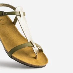 Sandale-tong Anatomique Kaki Et Doré En Cuir 13 Sandale-tong Anatomique Kaki Et Doré En Cuir -Caprices Chaussures Boutique WWWERM 10385760314 5